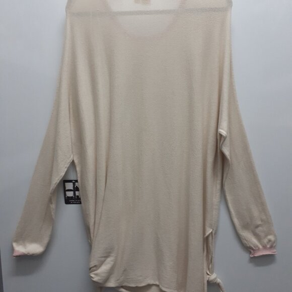 NWT Cloth By Design Cream Pink Cotton Oversized Multi-Wear-Ways Sweater Size XL - Picture 5 of 6